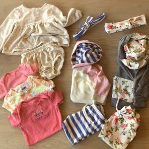 Spring Summer Baby Girl 9-12 month clothing lot Old Navy Just One You Carters